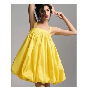 NWOT Anthropologie Yellow “BLONI” Bubble Hem Mini Dress, Size Small (4-6)